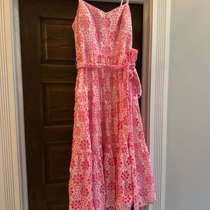 Lilly Pulitzer Pink Eyelet Tiered Sundress
